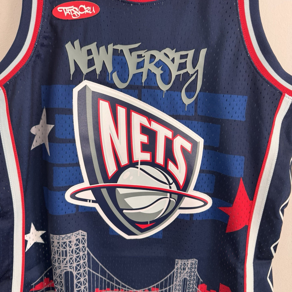 NWT Mitchell & Ness New Jersey Nets Jersey x Tats Cru Hip Hop 50th Anniversary