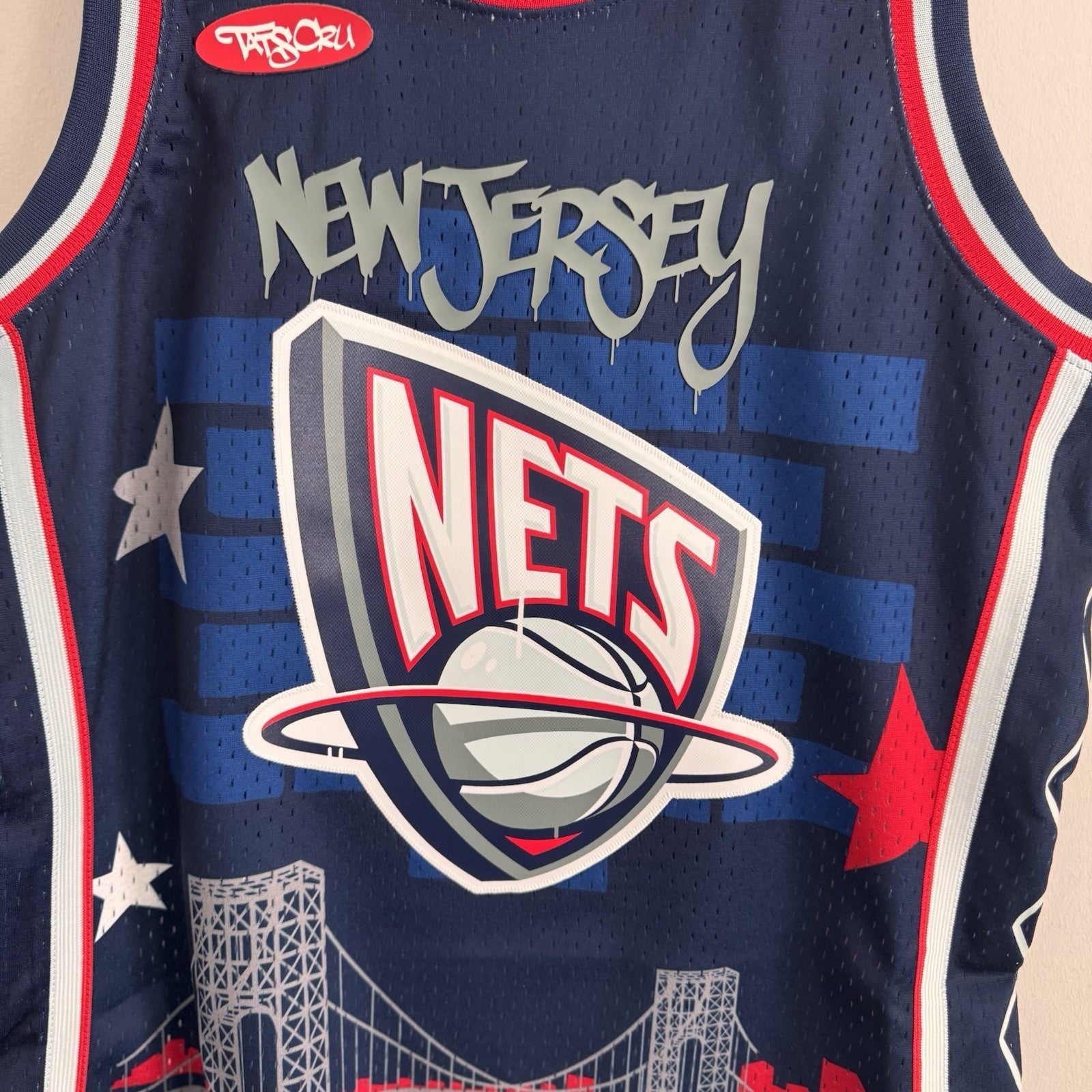 NWT Mitchell & Ness New Jersey Nets Jersey x Tats Cru Hip Hop 50th Anniversary