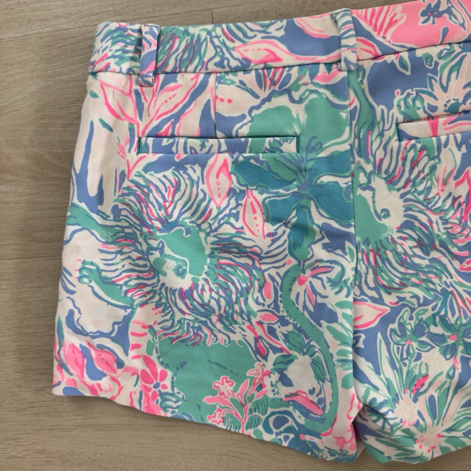 Lilly Pulitzer Printed Callahan  Shorts Sz 2 Pink Blue Tropical 2019 Women’s