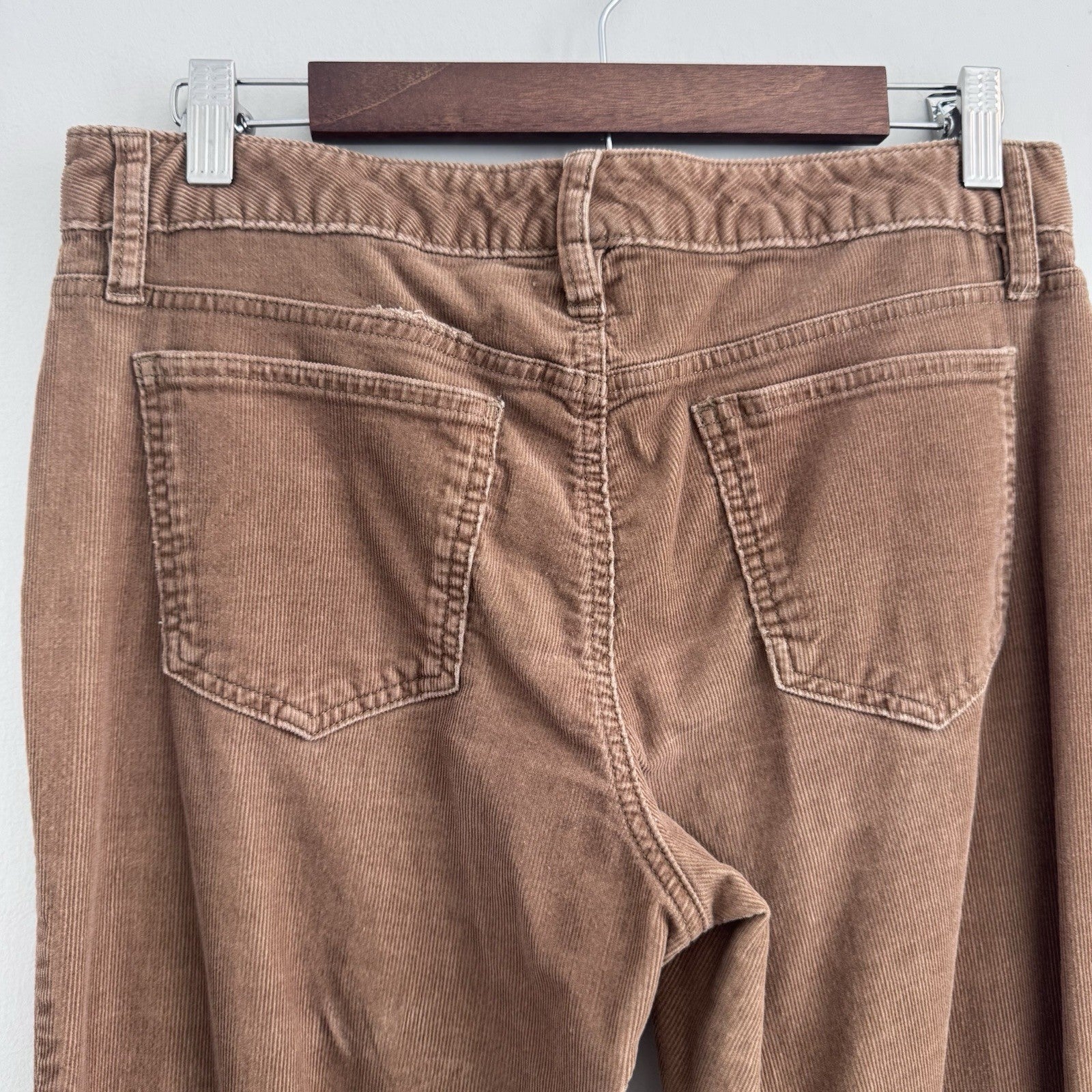 Lands End Corduroy Pants Womens 8 Fit 1 Brown Stretch Straight