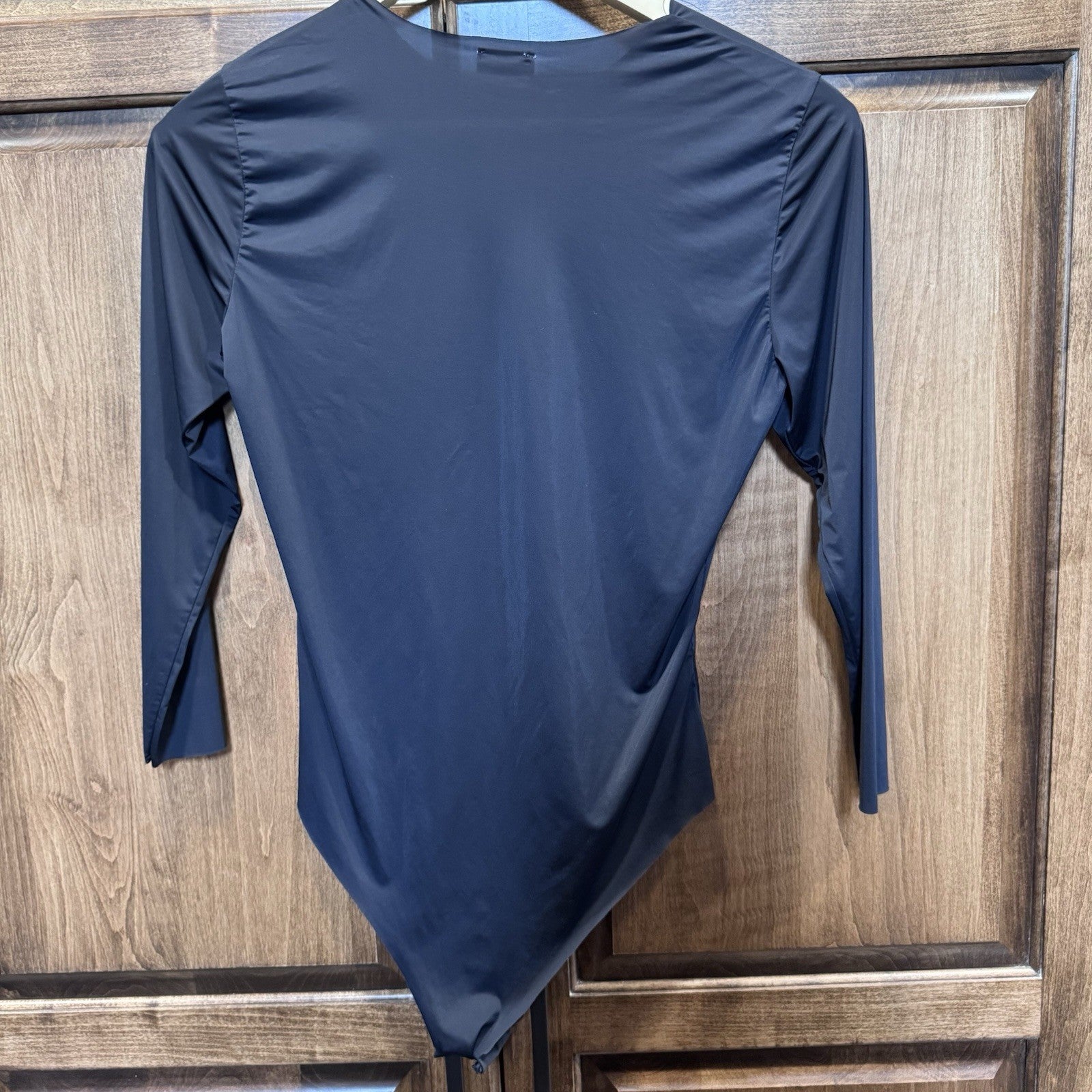 Free People Intimately Black V Neck Long Sleeve Stretch Bodysuit Women’s Size XS