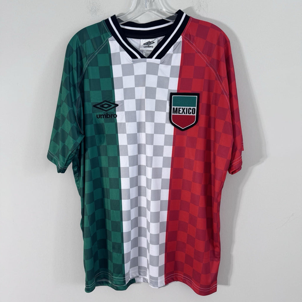 NWT Umbro Mexico Fútbol Soccer Jersey Retro Checkered Style Men’s Size Small