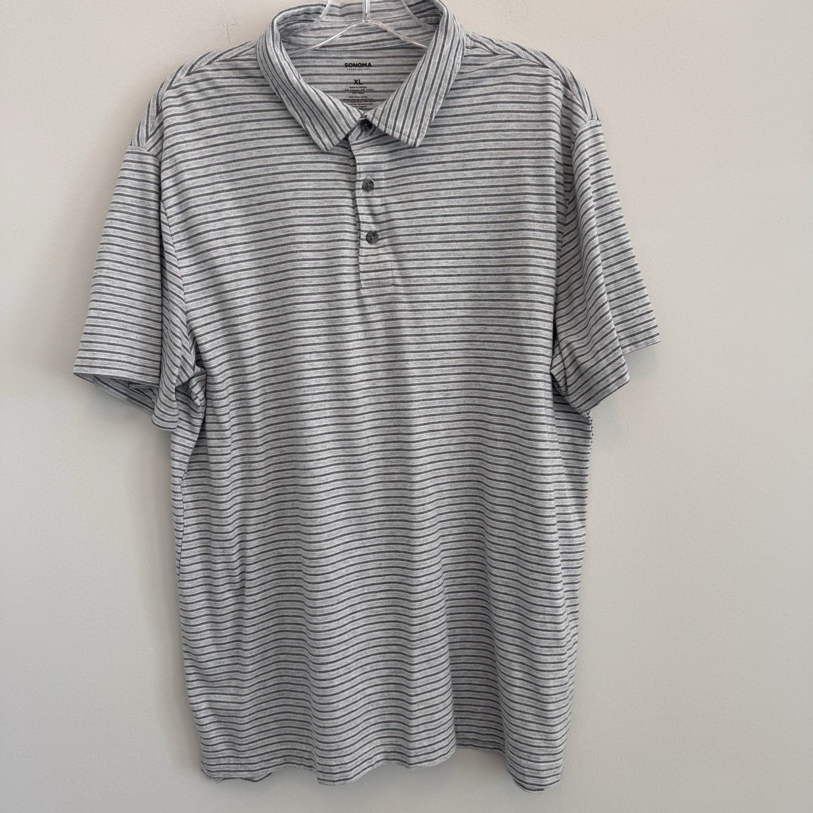 Lot of 3 Sonoma Goods For Life Men’s XL Striped Short Sleeve Polo Shirts