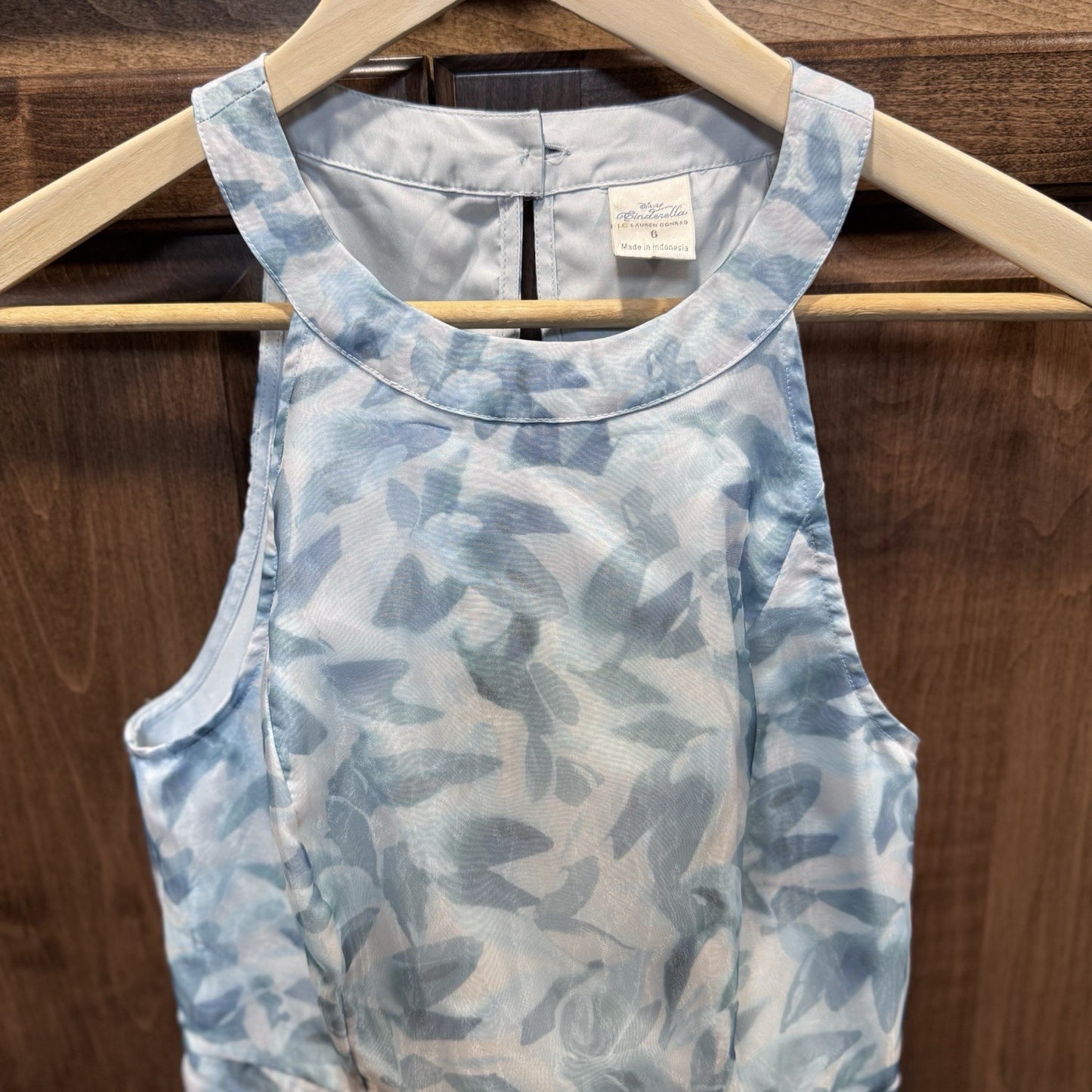 Disney Cinderella LC Lauren Conrad Blue Floral Fit & Flare Dress Size 6 