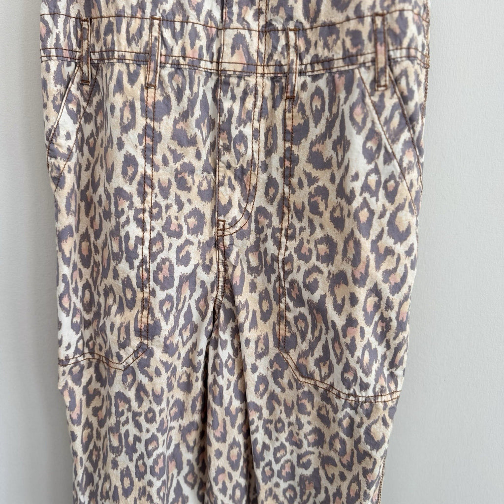 Urban Outfitters Leopard Print Overalls XS Canvas Carpenter Jumpsuit Y2K Street