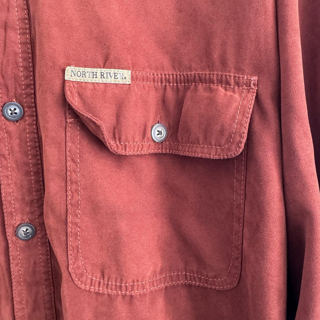 North River Outfitters Shirt Mens M Red Button Down Flannel 100% Cotton