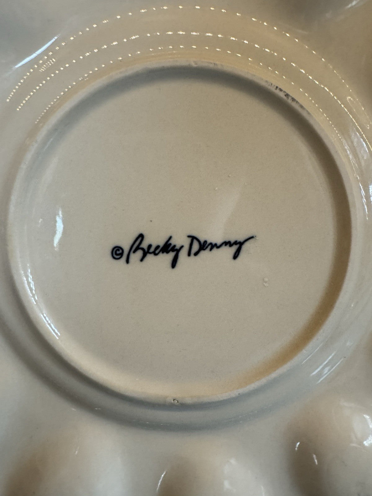 Becky Denny Southern Living at Home Cockadoodle Deviled Egg Plate Dish Platter