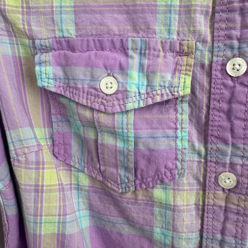 Aeropostale 87 Women’s Plaid Button Down Shirt XS Purple Y2K Pastel Preppy