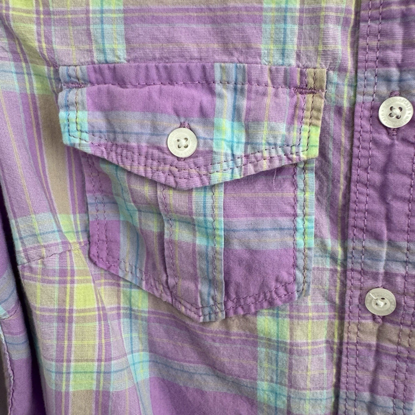 Aeropostale 87 Women’s Plaid Button Down Shirt XS Purple Y2K Pastel Preppy