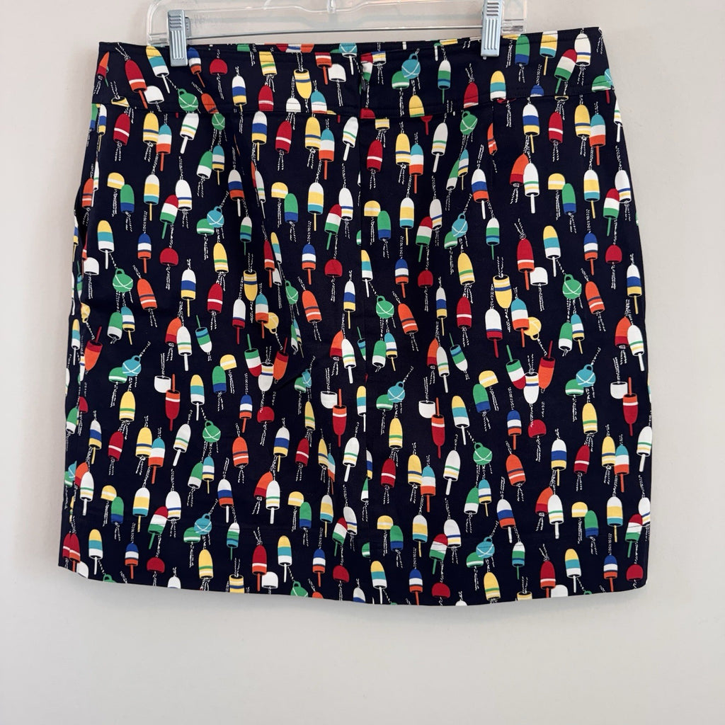 Talbots Petites 16P Navy Lobster Buoy Print Skort Golf Tennis Nautical