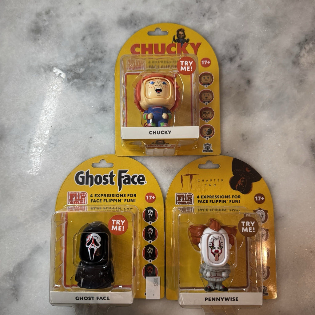 CultureFly Flip Ems Horror Lot Chucky Ghost Face Pennywise 3 Figure Set