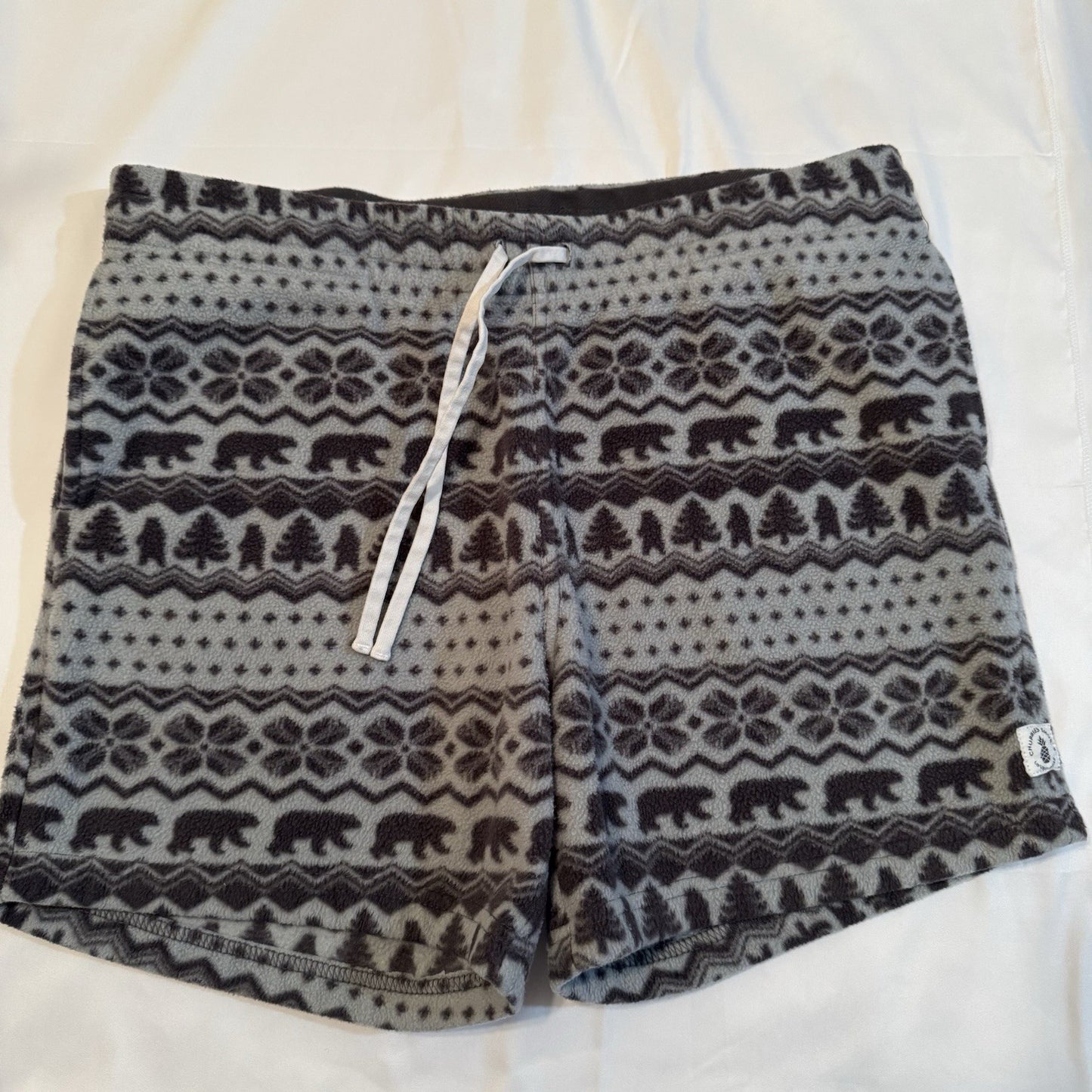 Chubbies Shorts Men's L Lounge Wear Bear Snowflake Tree Pattern Preppy Cotton