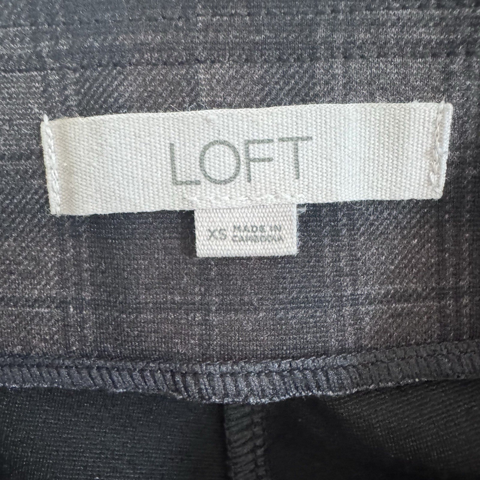 LOFT Gray Brown Plaid Pull On Leggings Pants Women’s XL Stretch Career Casual
