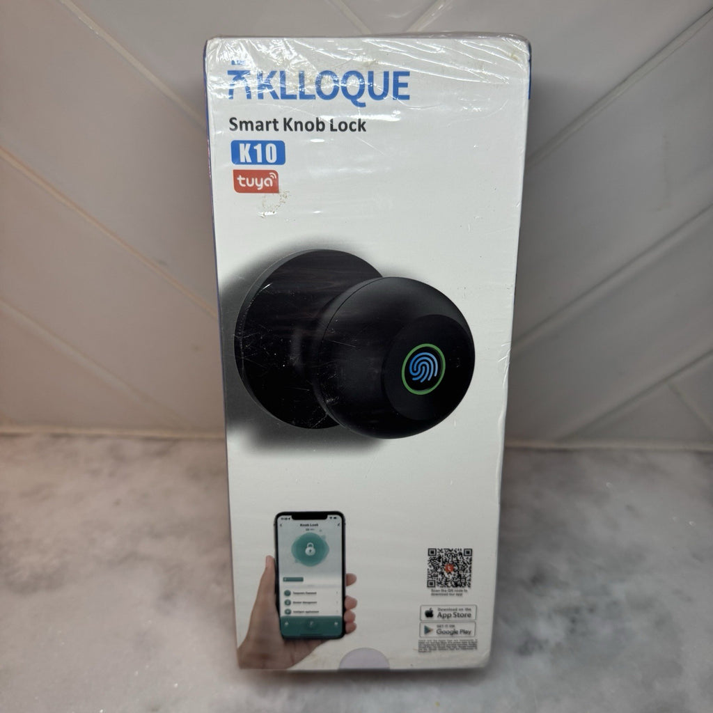 KLLOQUE K10 Smart Fingerprint Door Knob Lock Tuya App Keyless Black New