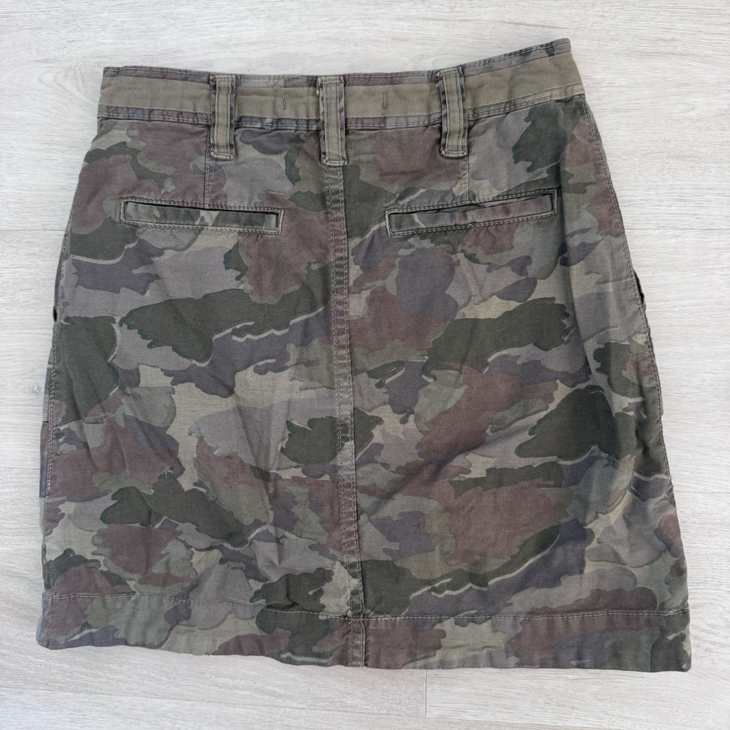 Anthro RYO LUCILLE Camo Button Front Mini Skirt Size 2