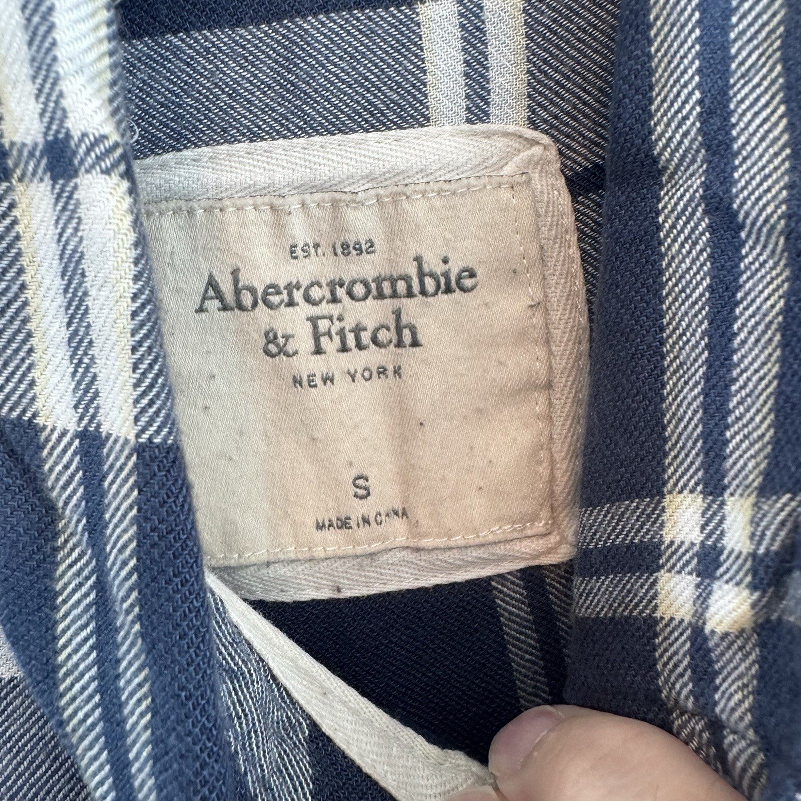 Abercrombie & Fitch Plaid Button Up Shirt Women S Blue Flannel Top