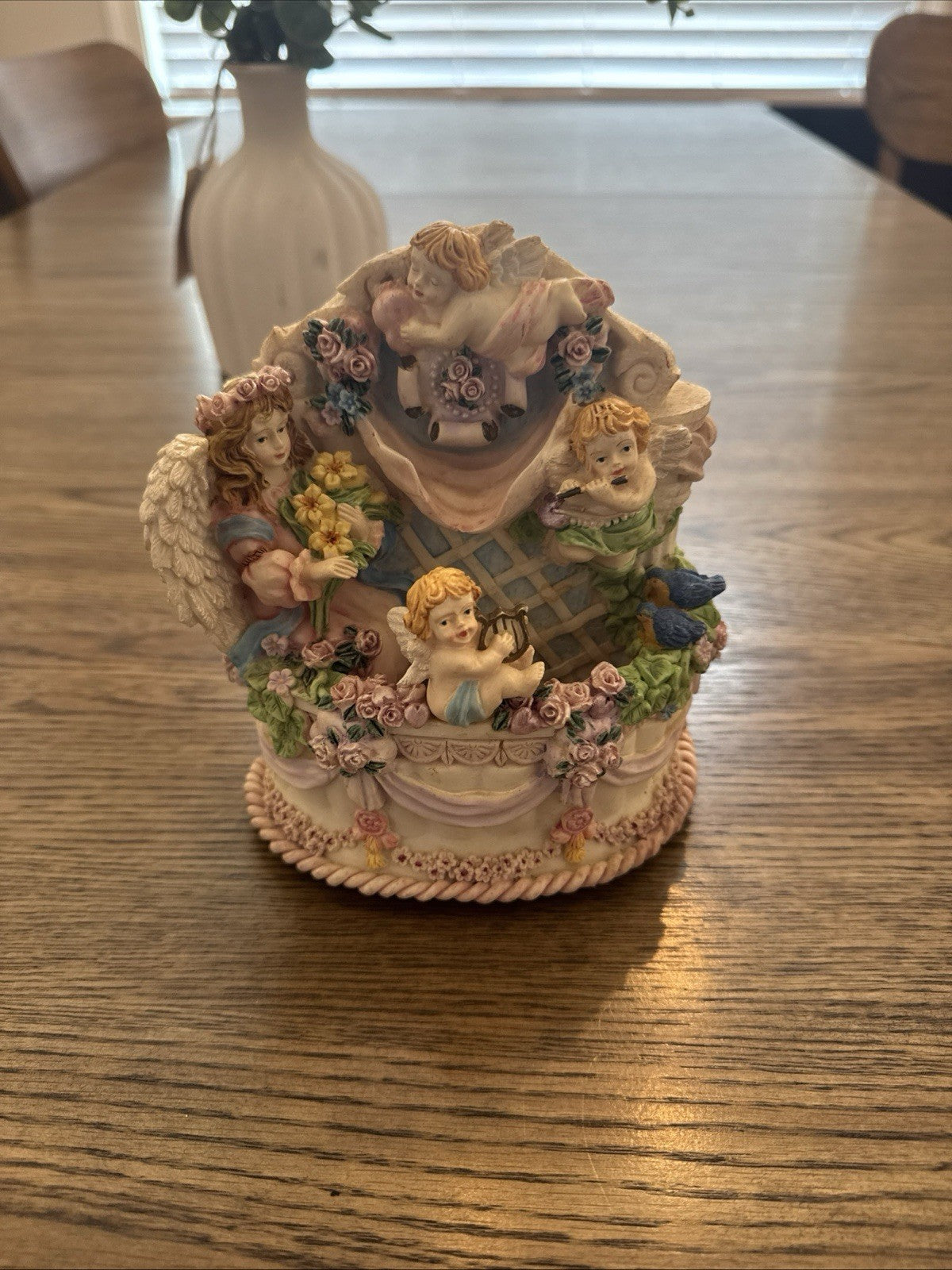 Vintage And Rare Angels Water Fountain Treasures Musical