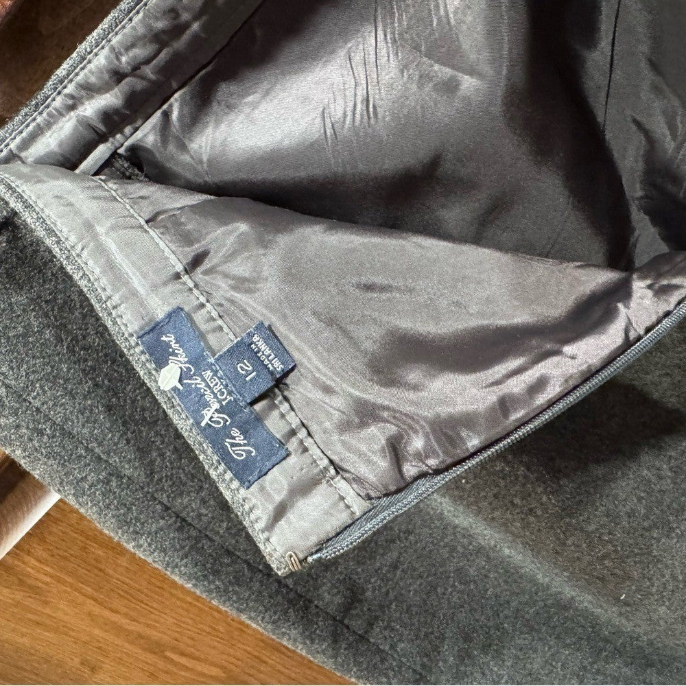 J.Crew Gray Wool Pencil Skirt with Zipper Detail - Size 12