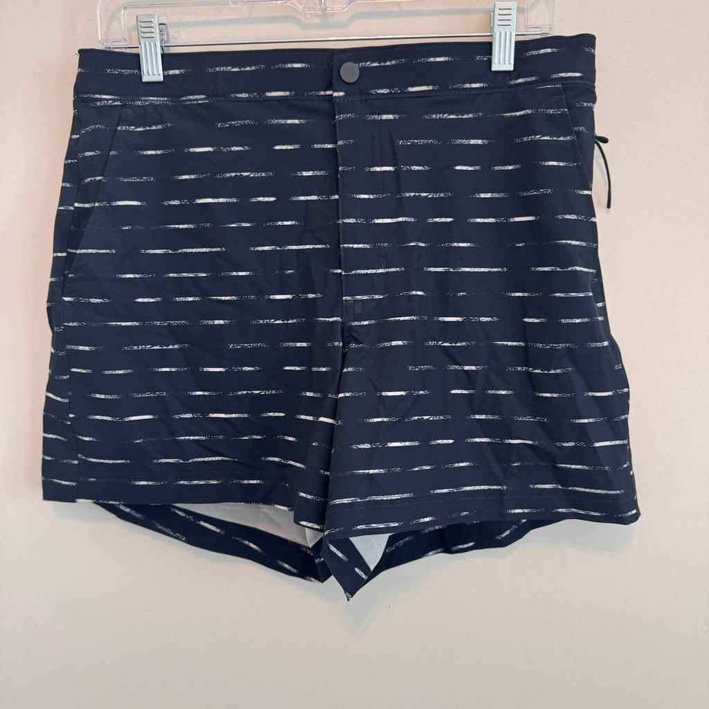 VRST Men’s 5” Resort Short Navy Sand Washed Stripe Medium NWT Quick Dry UPF 50+