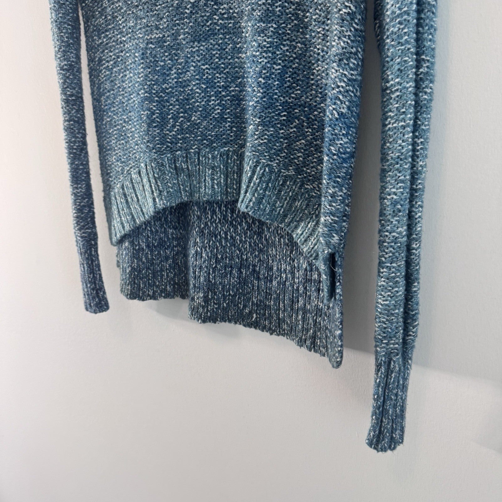 American Eagle XS Blue Marled Cowl Neck Sweater Metallic Cozy Boho