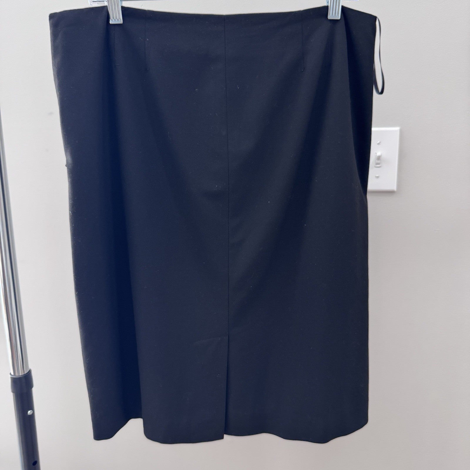 Anne Klein A Line Skirt Size 12 Black Stretch Lined Career Workwear