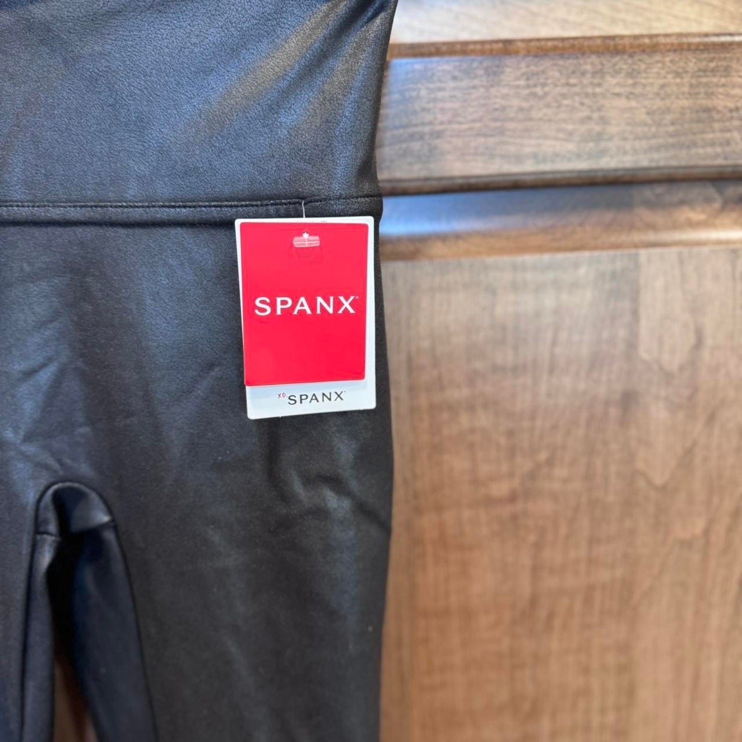 NWT XS Spanx Black Faux Leather Leggings