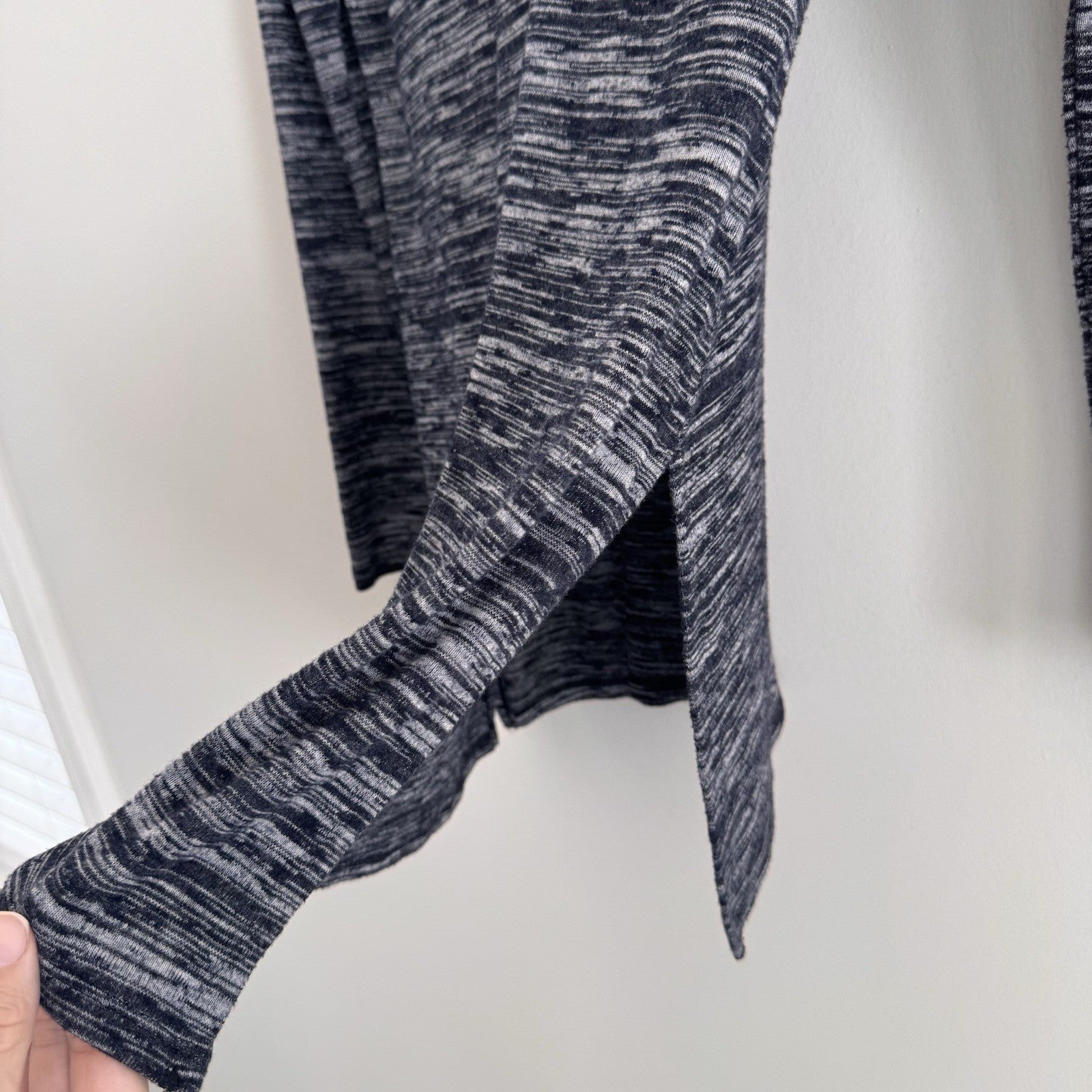 White House Black Market Womens S Gray Space Dye Long Sleeves Knit Tunic Shirt