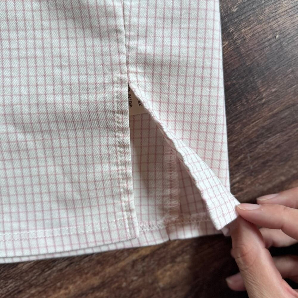 Altar'd State Size XS White/PinkGingham Checked Print Mini Skirt