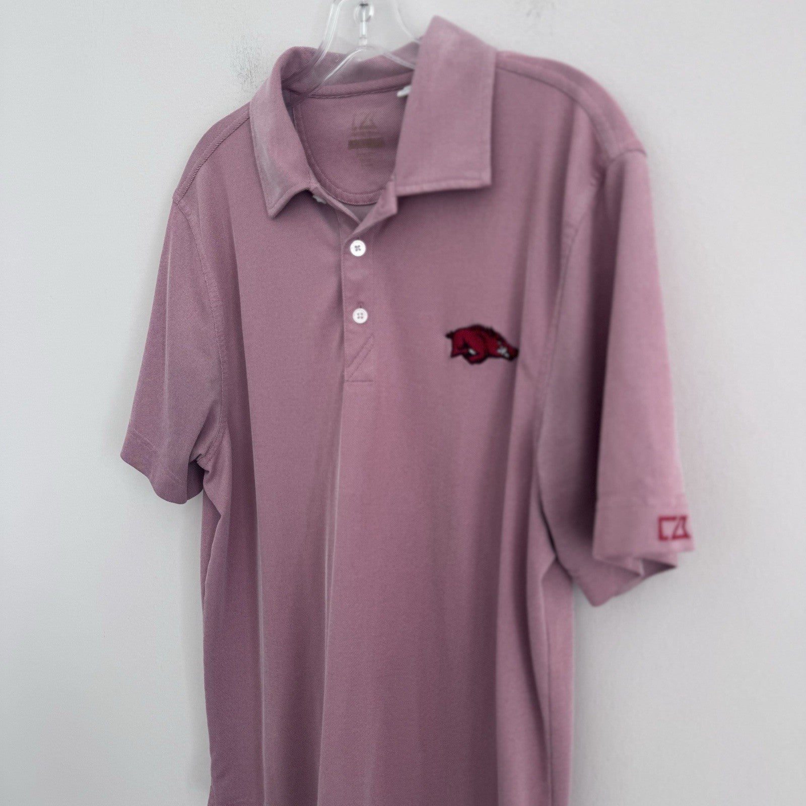 Arkansas Razorbacks Polo Shirt Men S Pink Cutter & Buck NCAA Logo