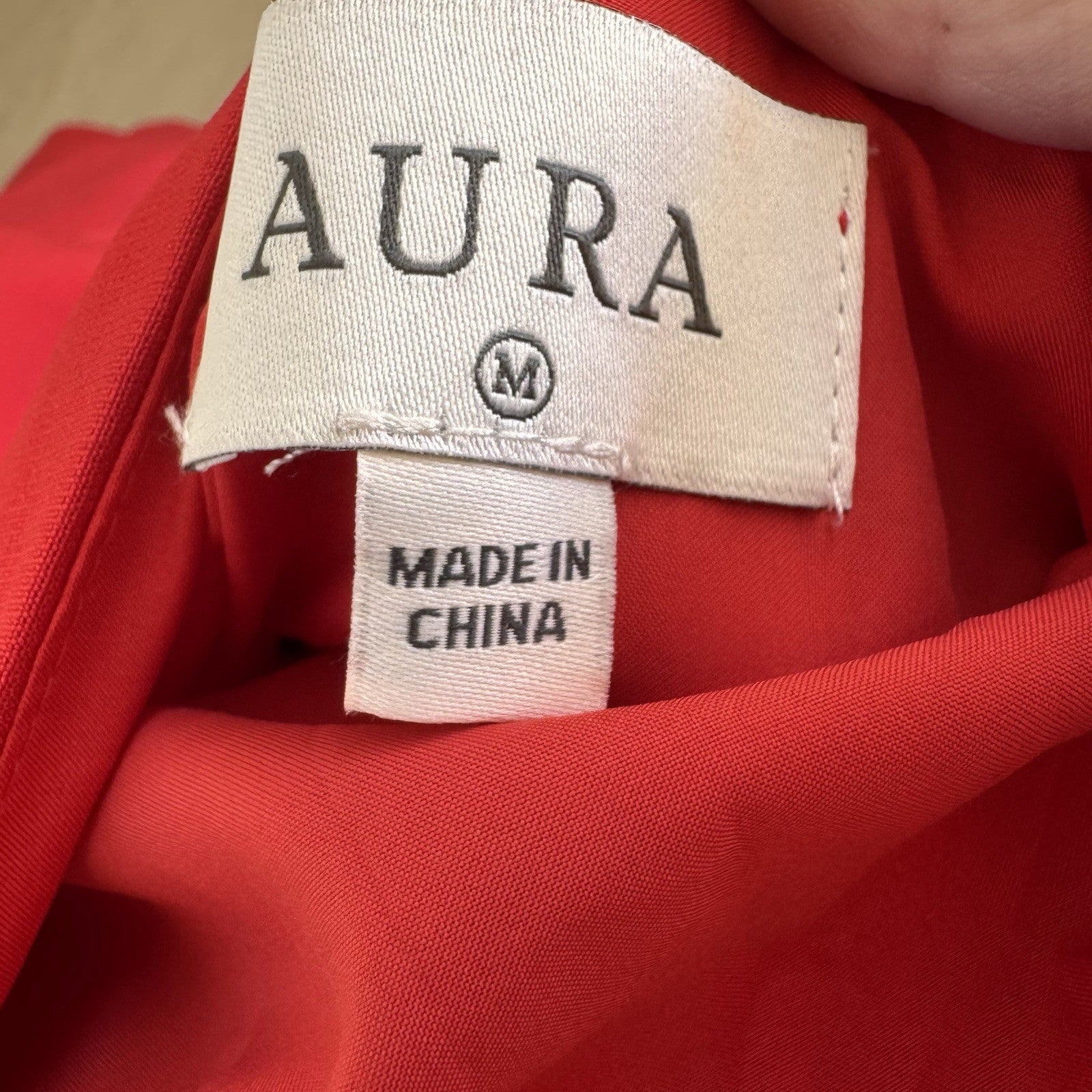 NWT Aura Boutique Womens M Red Dress Oversized Bow Tie Back Open Back