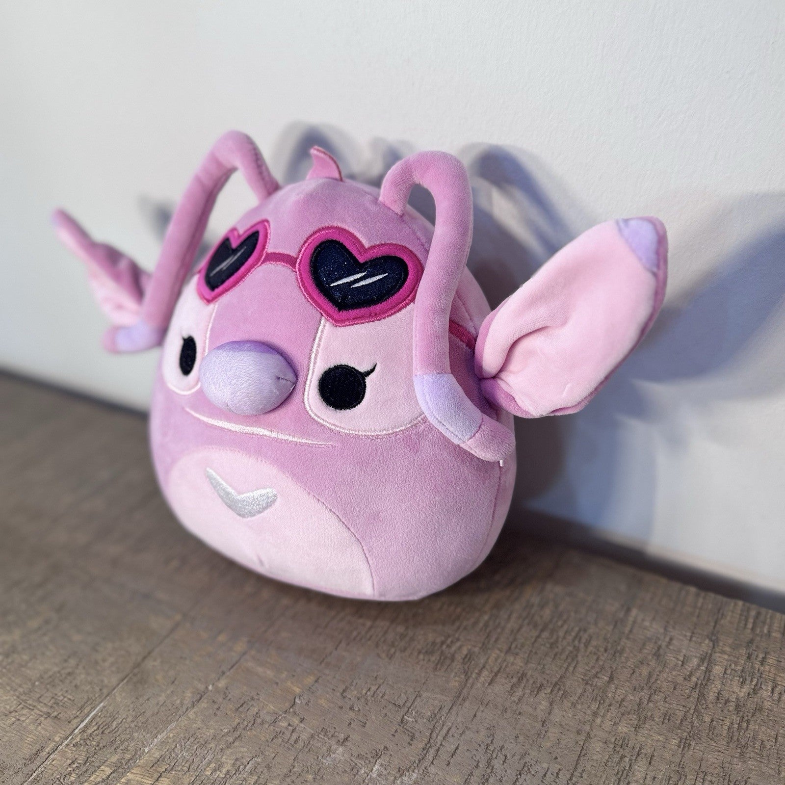 Disney Squishmallows Angel Stitch Pink 8” Plush Heart Sunglasses Jazwares