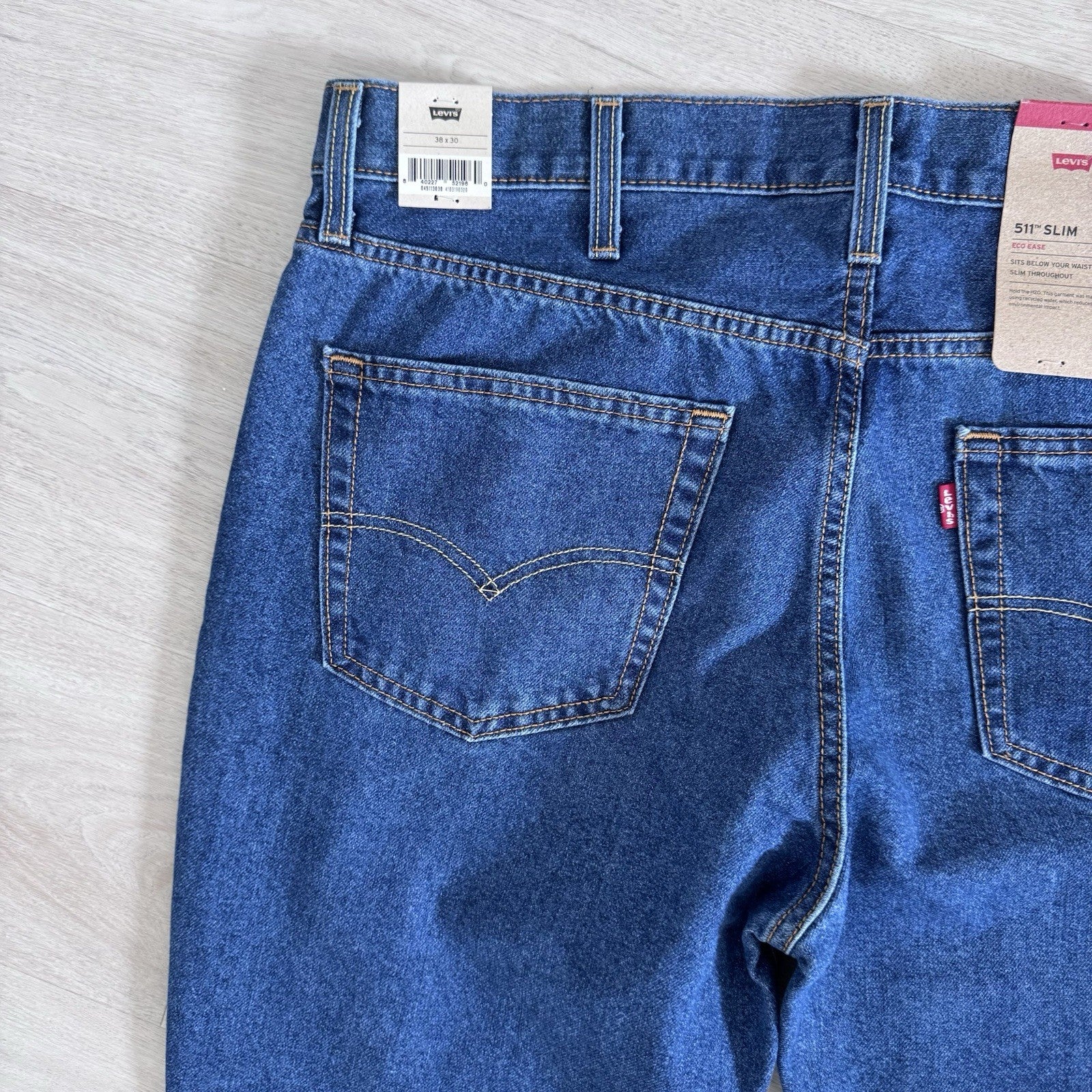 Levis 511 Slim Jeans 38x30 Eco Ease Blue Denim NWT
