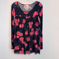 Matilda Jane XS Black Floral Babydoll Tunic Dress Mesh Roses Modal Jersey Soft
