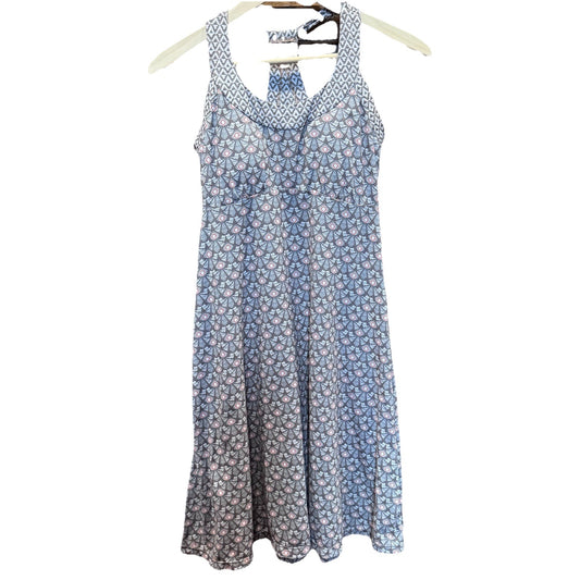 prAna Women’s Small Sleeveless Active Dress Geo Print Racerback Recycled Fabric