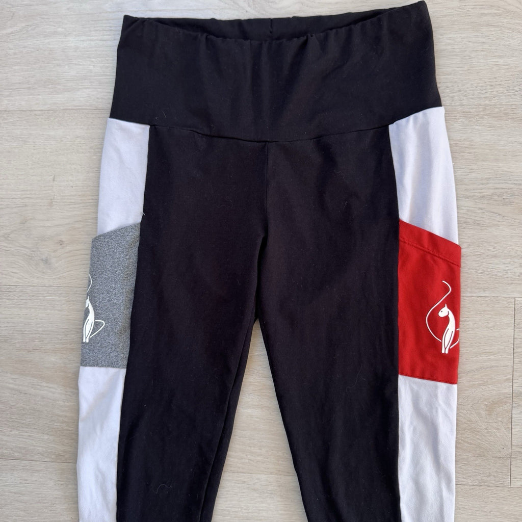 Baby Phat Logo Leggings Womens Small Black Colorblock Y2K Stretch Active