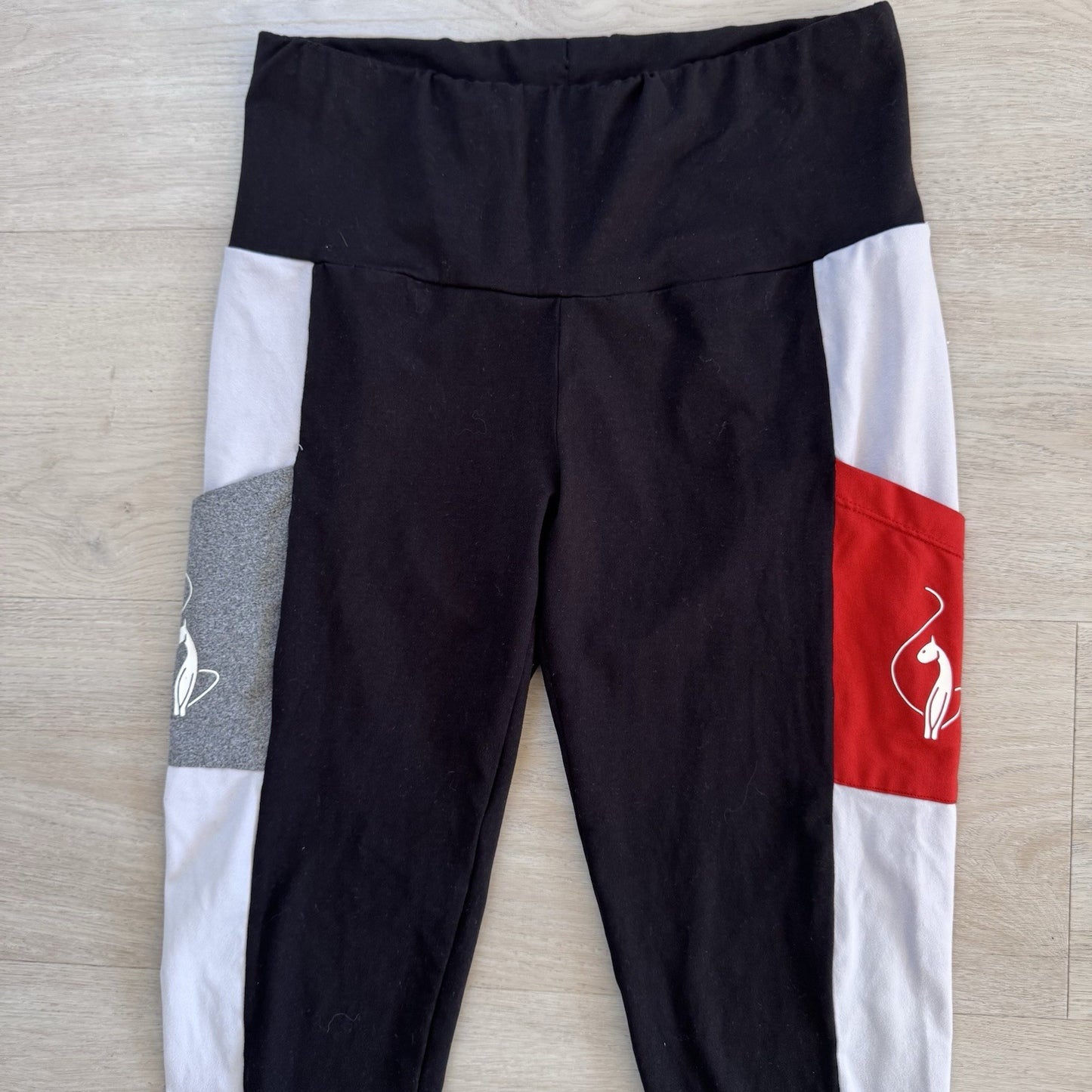 Baby Phat Logo Leggings Womens Small Black Colorblock Y2K Stretch Active