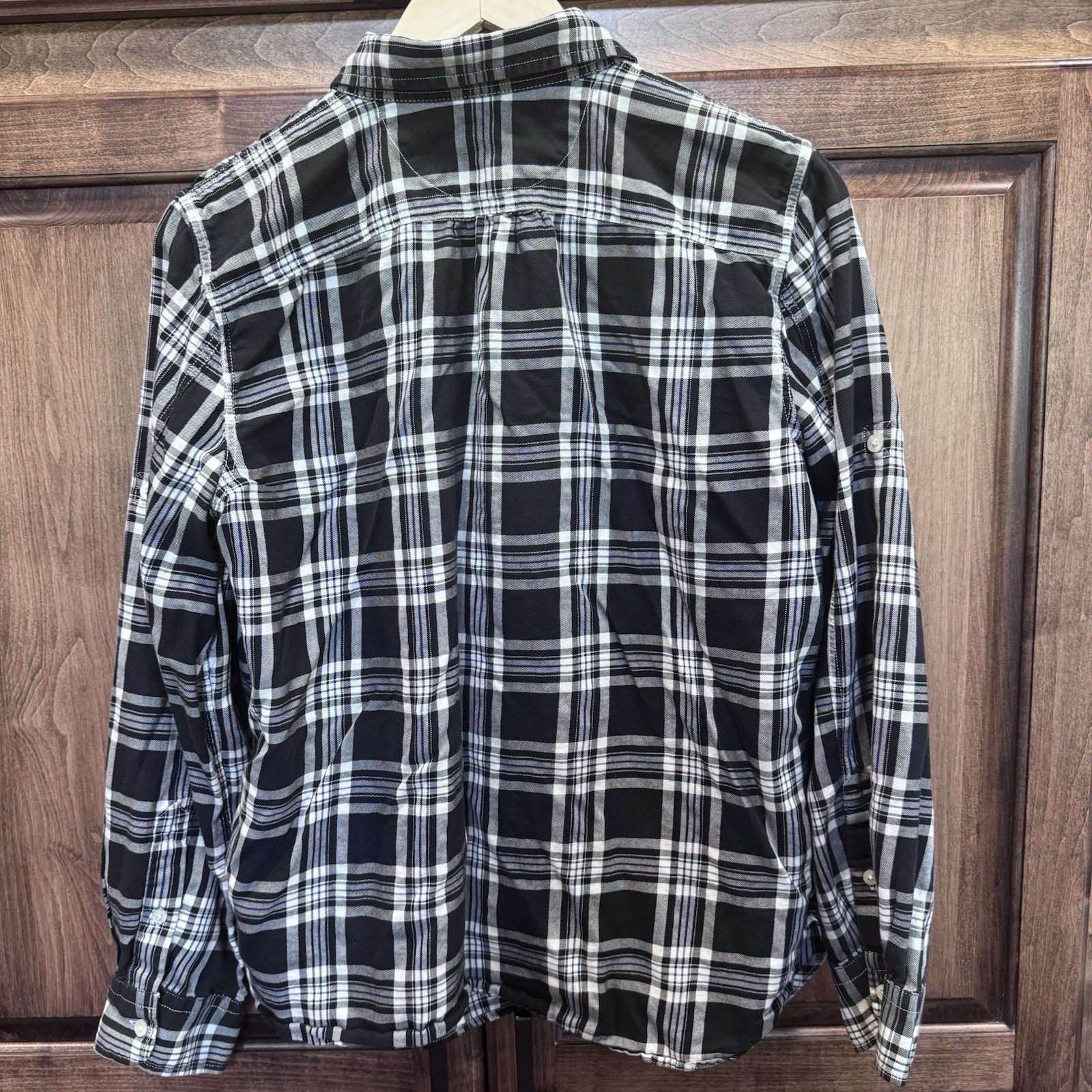 Lauren Ralph Lauren Plaid Button Down Shirt Women’s Large Black White