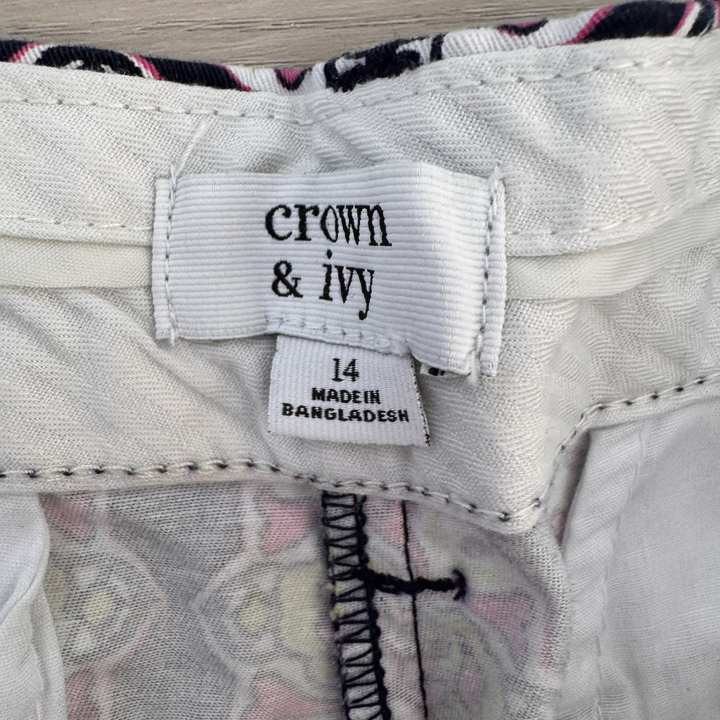 Crown & Ivy Shorts Lot Of 2  Size 14 Geometric & Medallion Print Cotton
