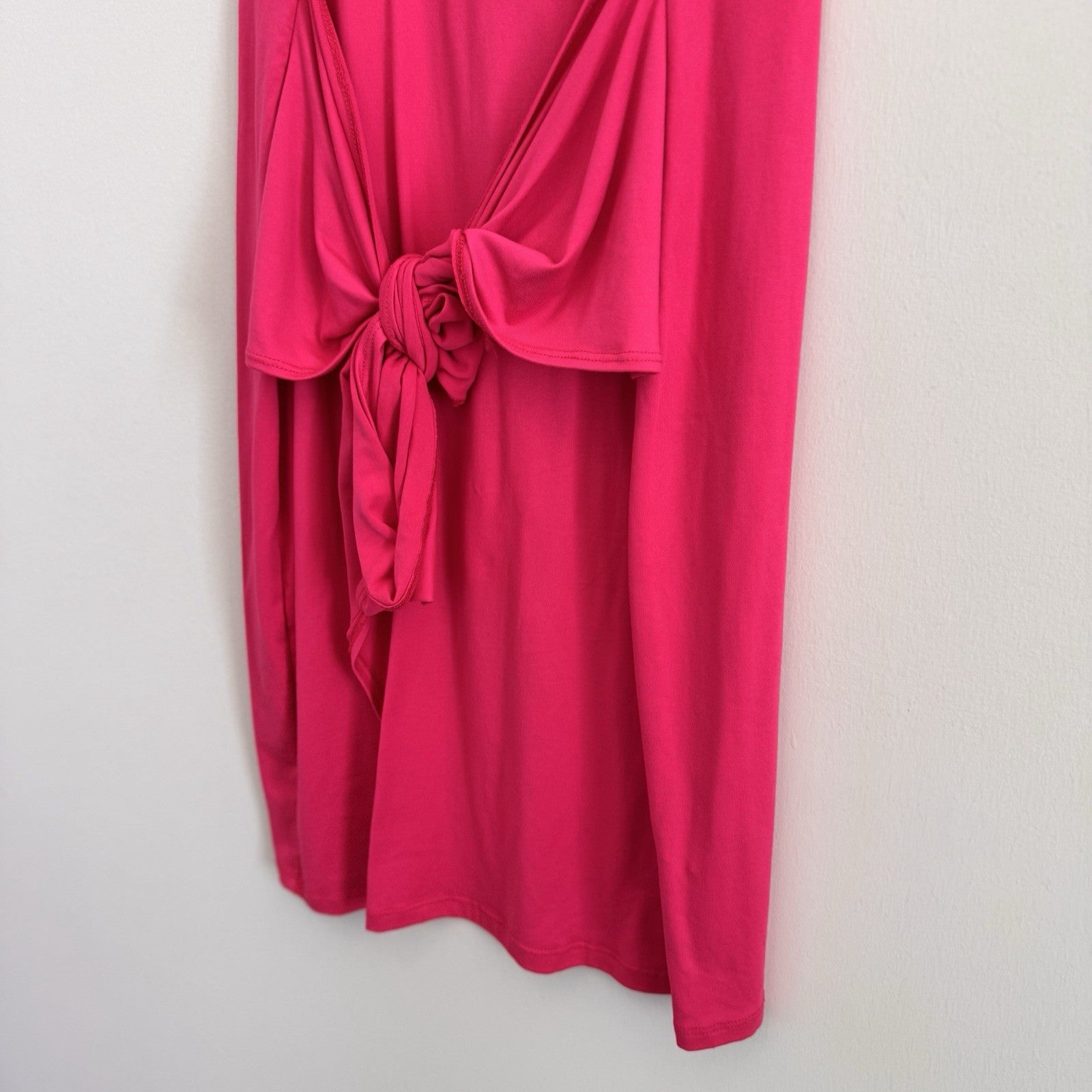 Pink Lily Women’s XL Hot Pink Sleeveless Front Tie Knot T-Shirt Mini Dress USA