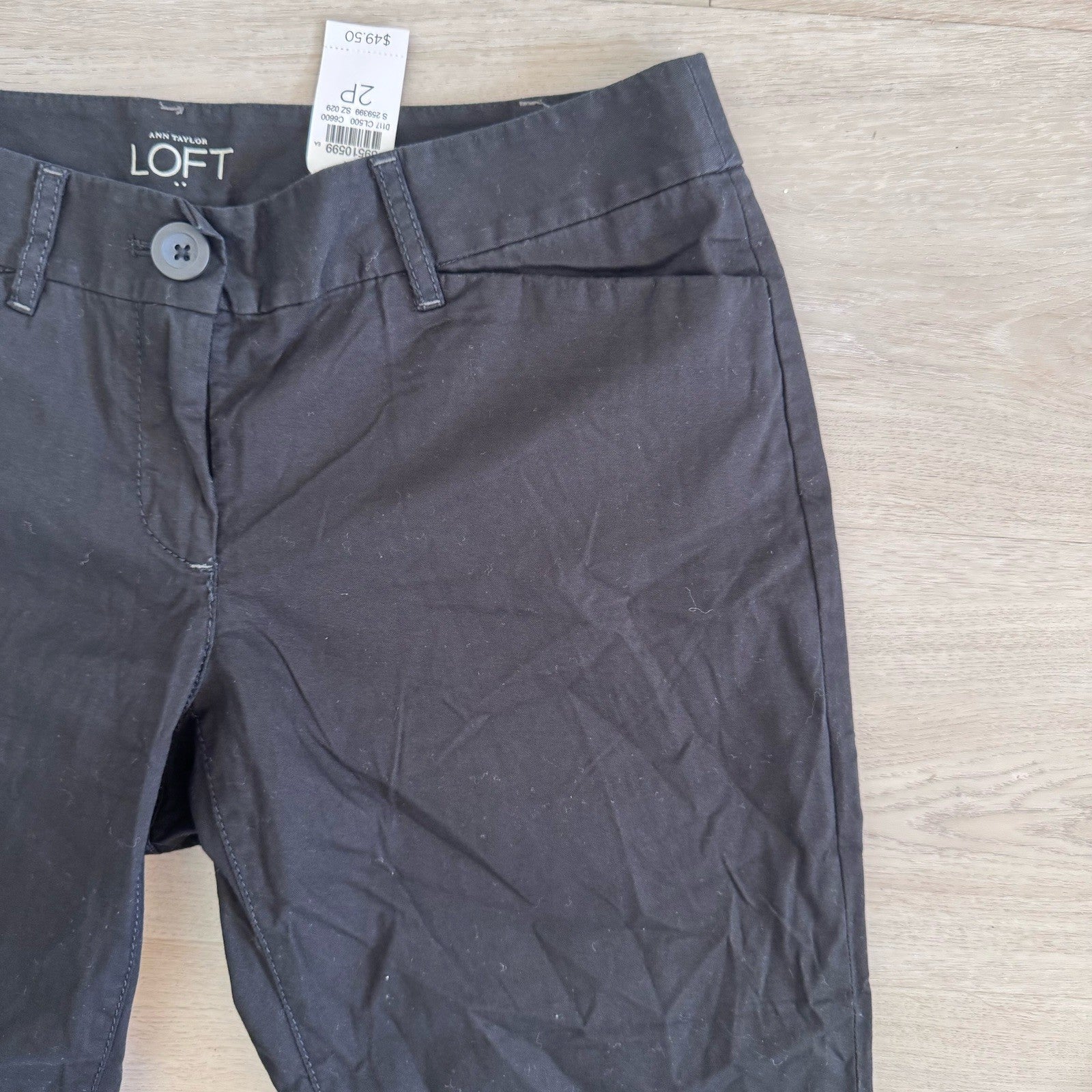 Ann Taylor LOFT 2P Black Crop Pants Petites NWT Office Career