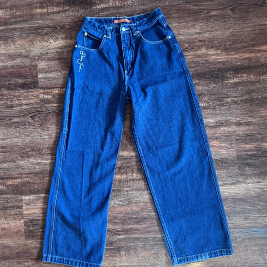 Sean John Mens Jeans Size 16 Relaxed Fit Blue Denim Wide Leg 100% Cotton
