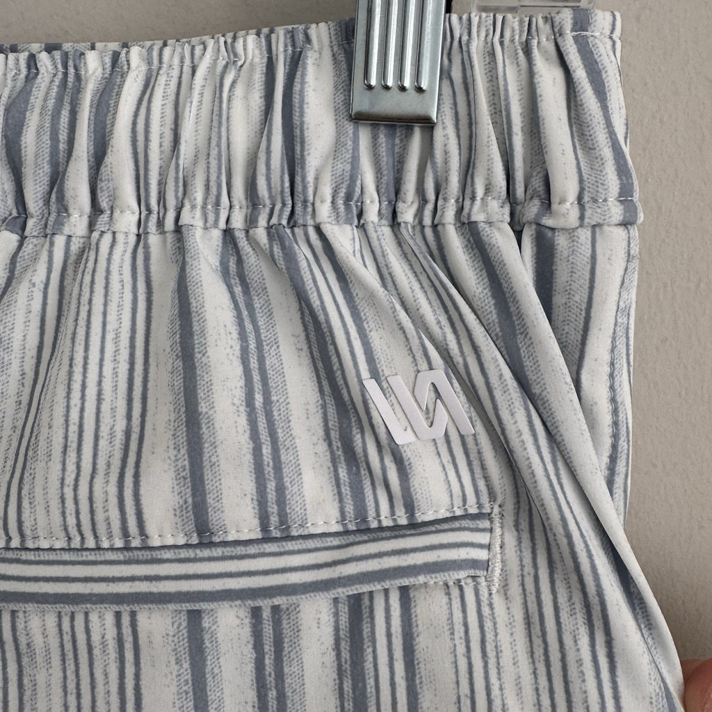 NWT VRST Men's 5” Resort Short, Muted Denim Calm Stripe, Size Small
