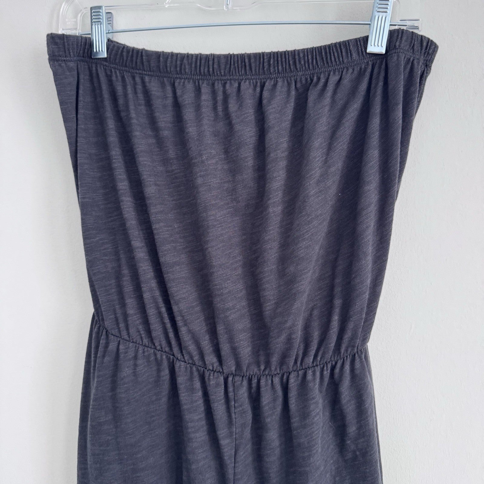 Moon Ryder Strapless Wide Leg Jumpsuit L Black Tie Waist USA Y2K