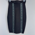 WOW Couture Black Bandage Pencil Skirt Hook & Eye Front Detail Medium M