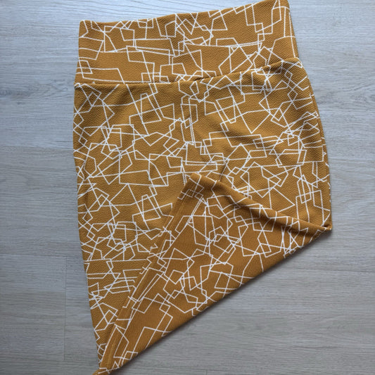 LuLaRoe Pencil Skirt Womens Small Mustard Yellow White Geometric Stretch