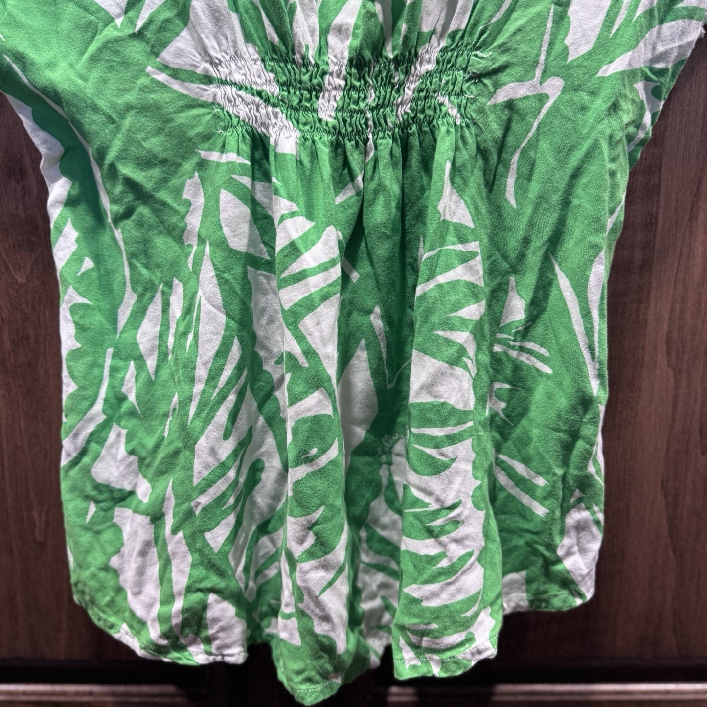 Lilly Pulitzer for Target Girls Green White Palm Print Tunic Top Size L (10/12)