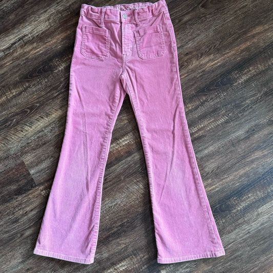GAP Kids Girls Pink Corduroy Pants Size 10 High Rise 70s Flare Stretch Y2K Vibe