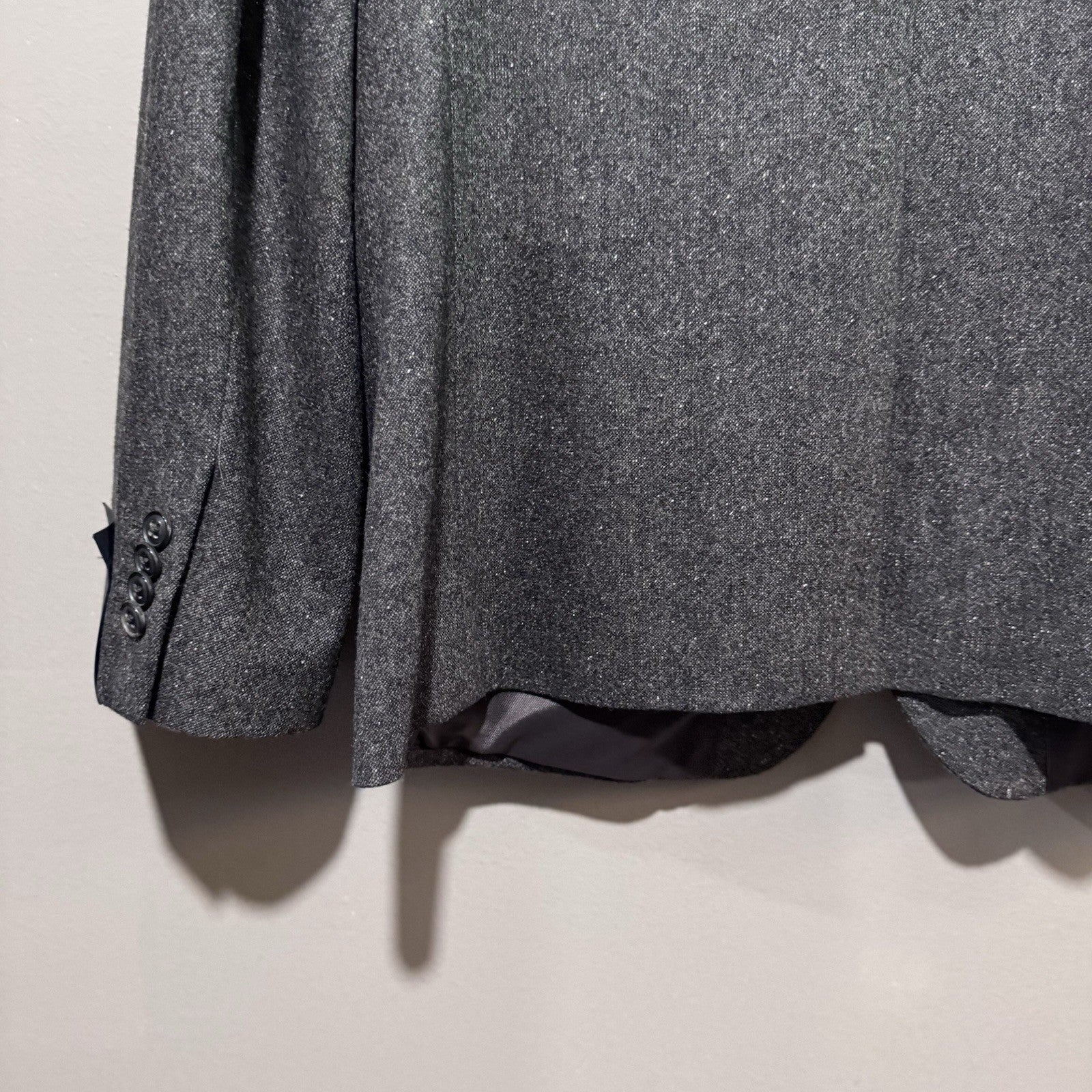 NWT Banana Republic Wool Blazer Jacket 44L Gray Herringbone Tweed Sport Coat