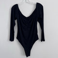 Shein Curve Bodysuit Womens 2xl Black Long Sleeve Blouse Round Neck Stretch