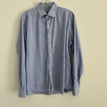 RCB Black Label Blue Dress Shirt XL Floral Contrast Trim 100% Cotton 